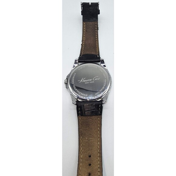 Kenneth Cole New York KCW1039 Men's Black Dial Leather Watch + FREE Ladies Watch - Picture 11 of 15